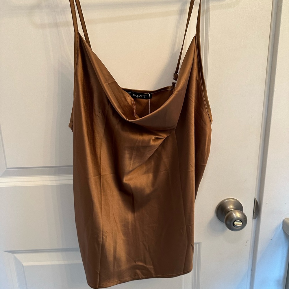 Cowl Neck Tank Top with Adjustable Straps